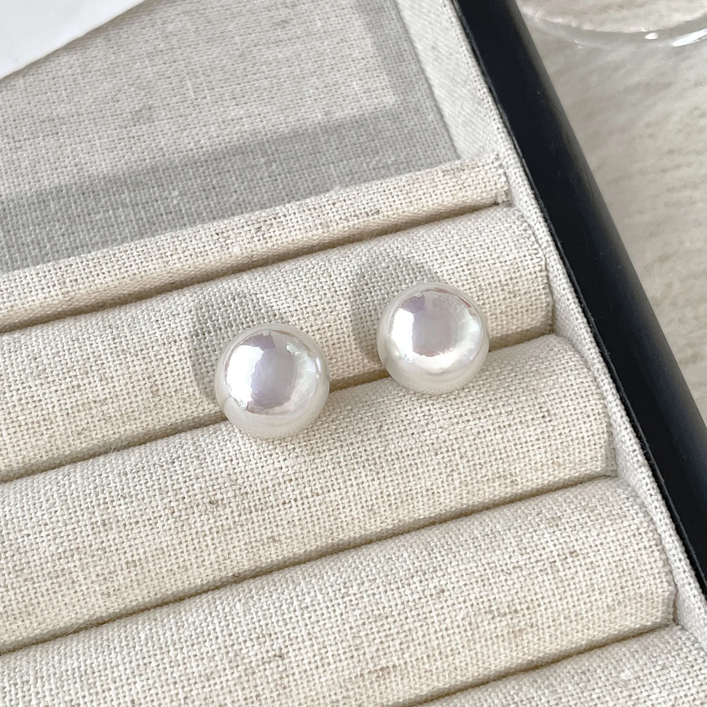 7812mm pink steamed bread bead earrings-333