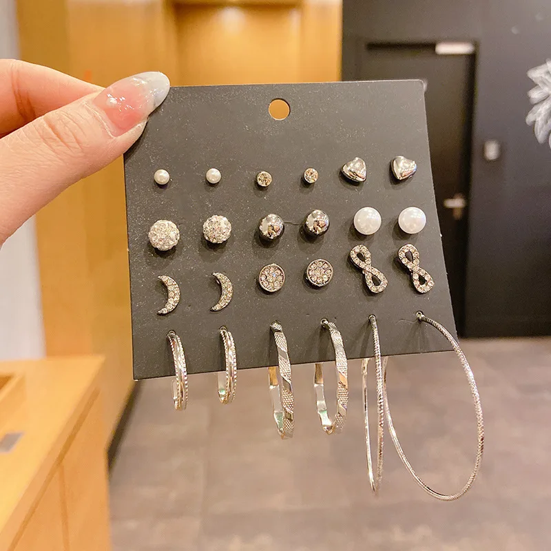 13 12-piece set large earring silver-333