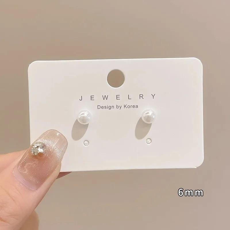 6 pearl stud earrings-6mm-333