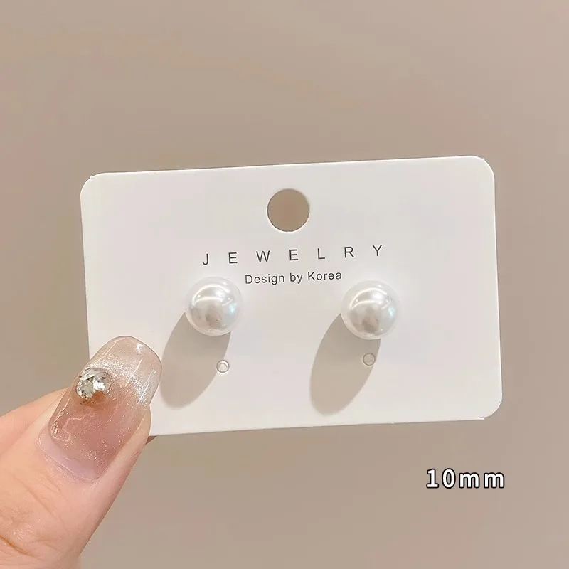 2 pearl stud earrings-10mm-333