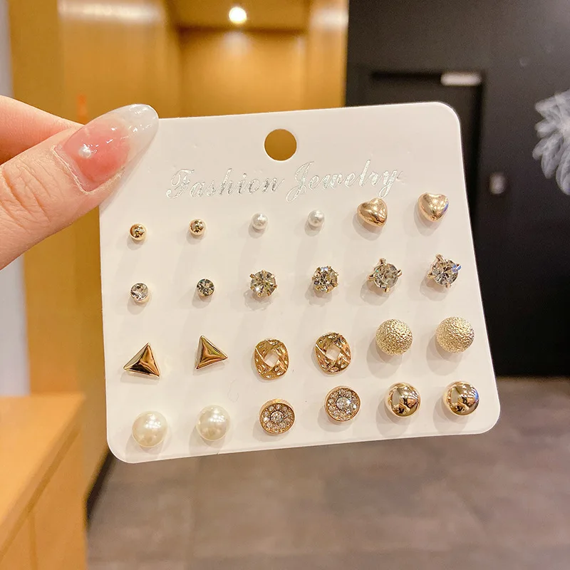 10 12-piece set earrings gold-333