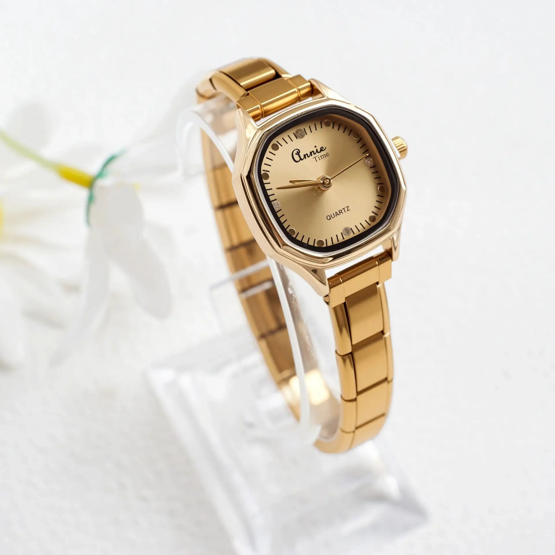 Golden square disc-with watchband-279