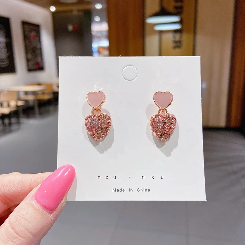 95 love pink diamond earrings-333