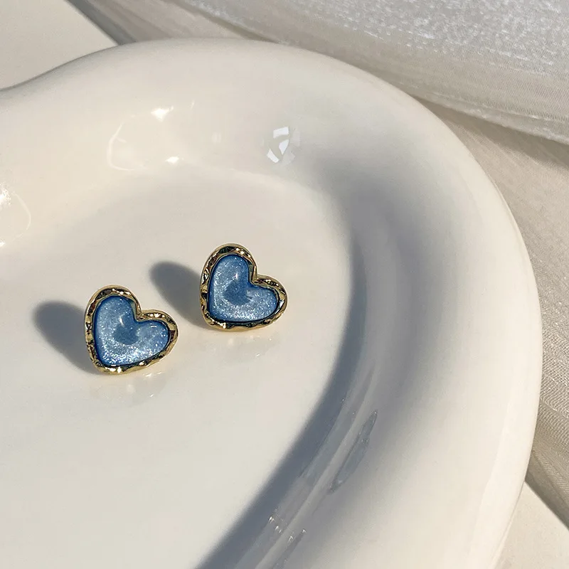 46 sparkling blue love earrings a pair-gold-333