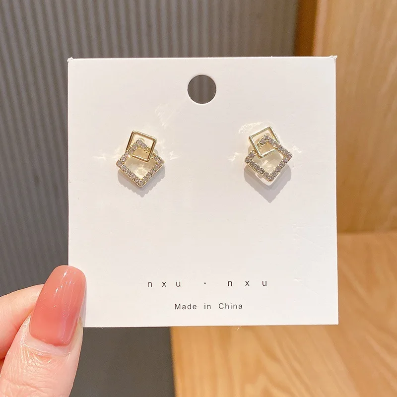 33 square geometric personality stud earrings-333