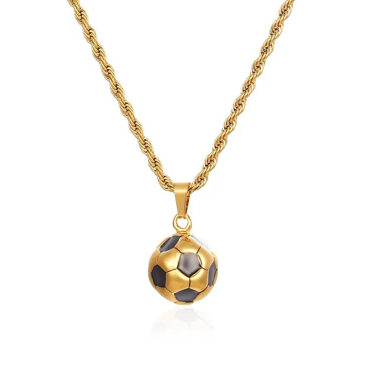 Football necklace gold-182