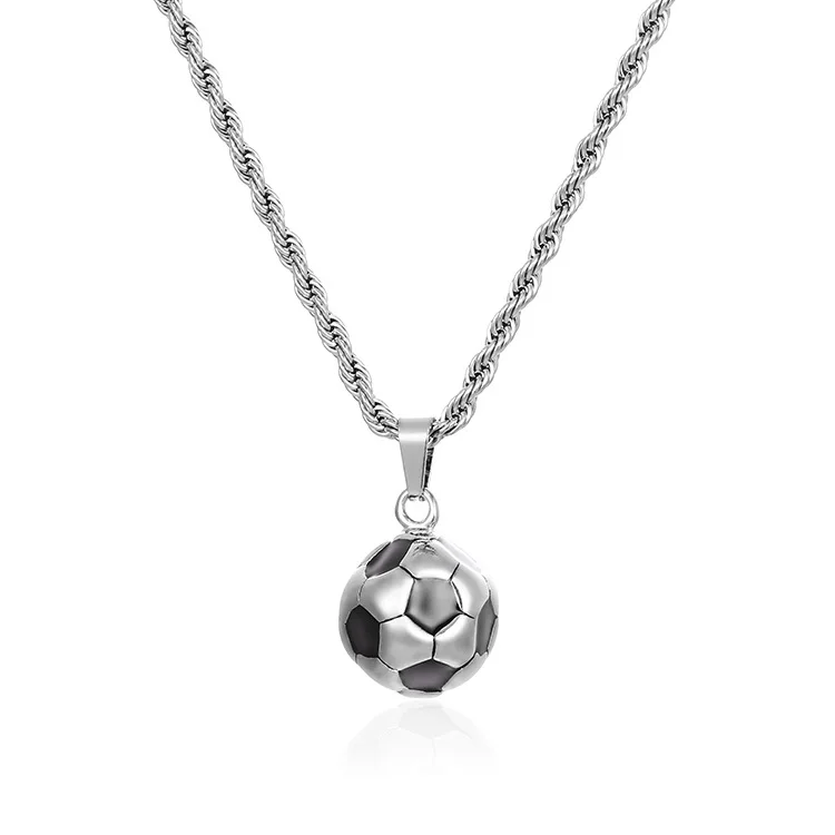 Soccer necklace steel-182