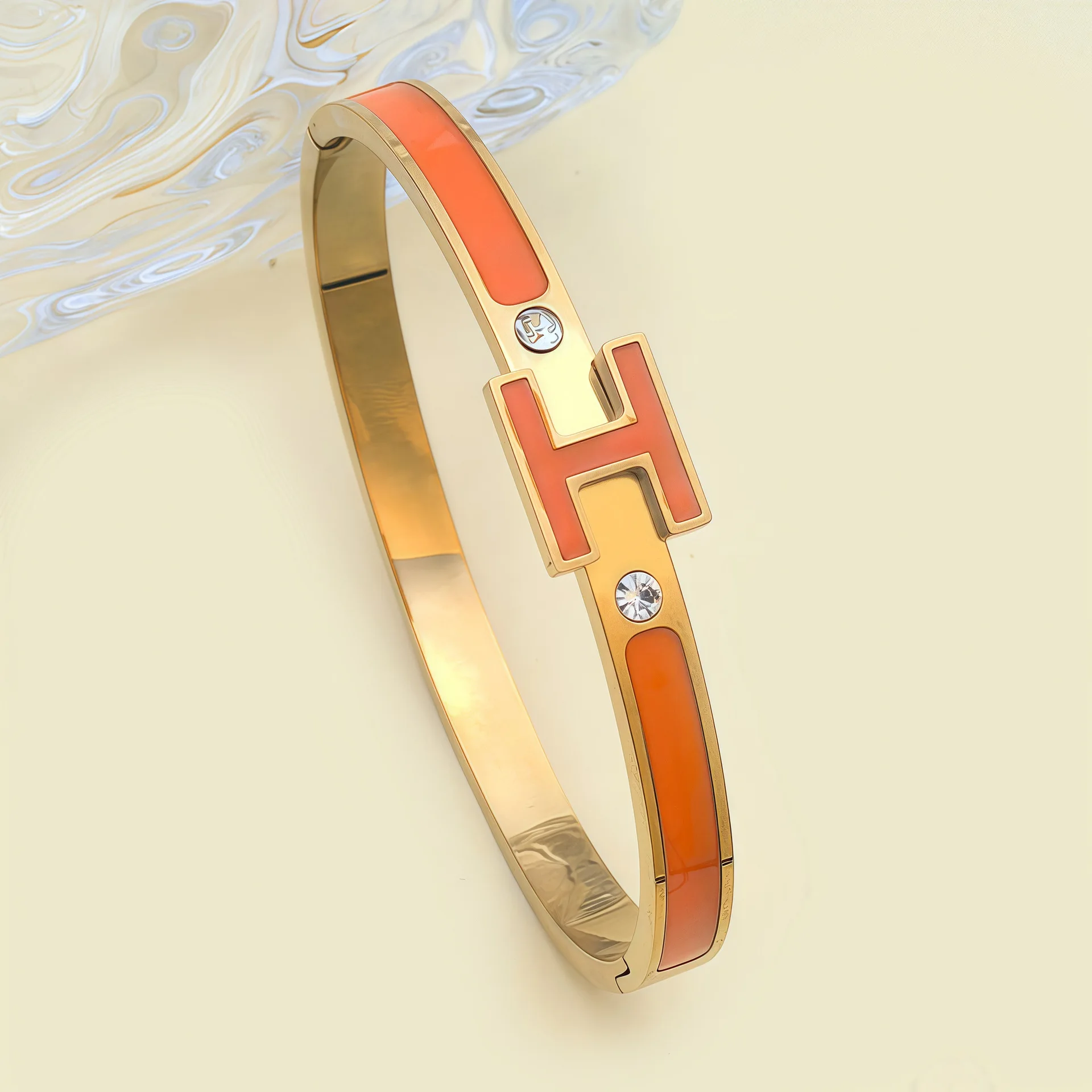 Golden orange h bracelet-177
