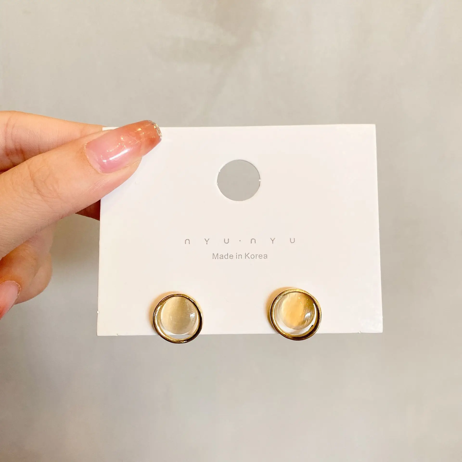 56 cats eye stone earrings-333