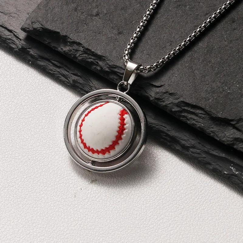 Rotating baseball square pearl chain 70cm-76