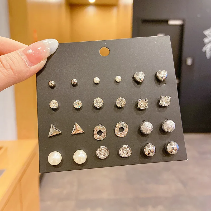 17 12-piece set earrings silver-333